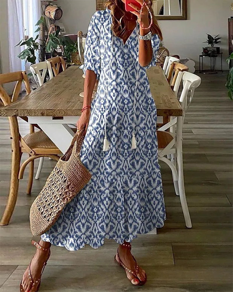Eliora | Vestido largo bohemio con escote en V