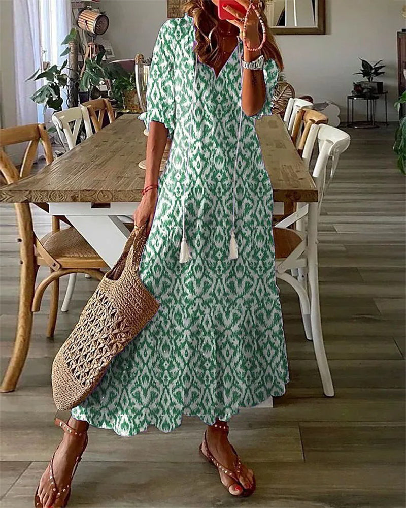 Eliora | Vestido largo bohemio con escote en V
