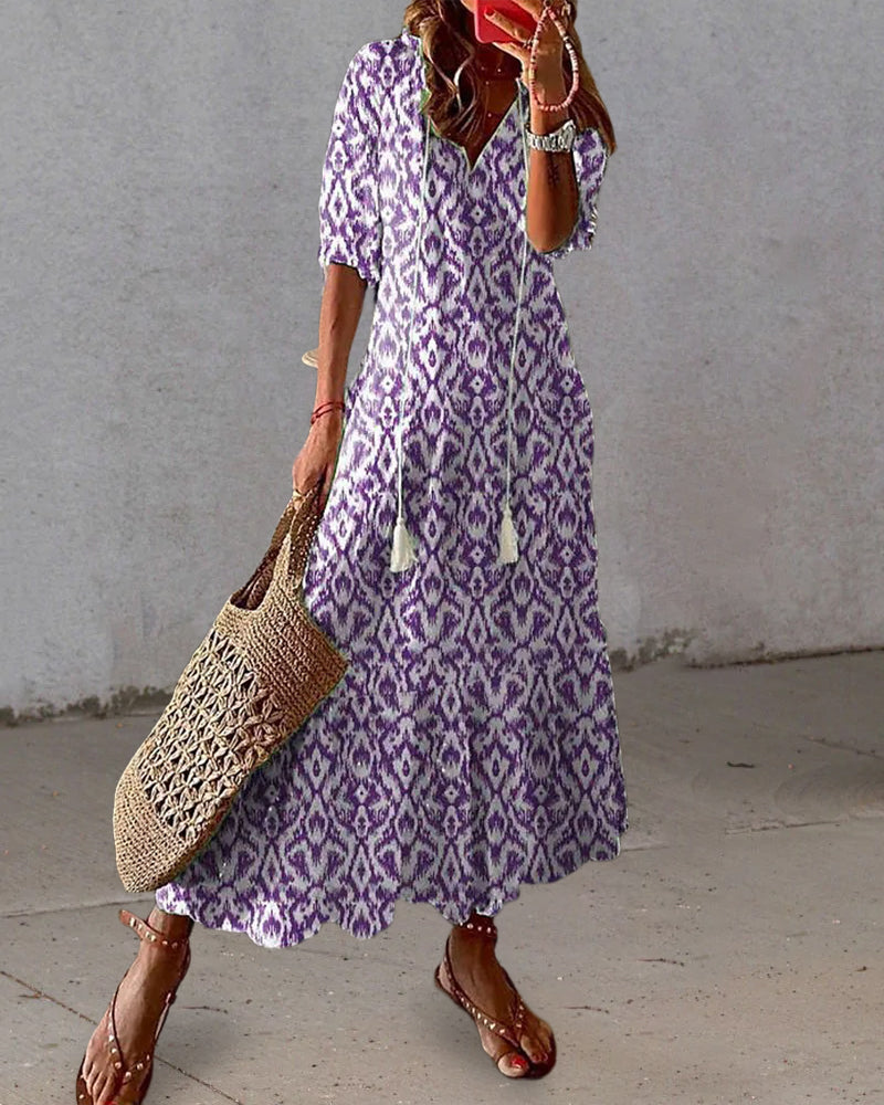 Eliora | Vestido largo bohemio con escote en V
