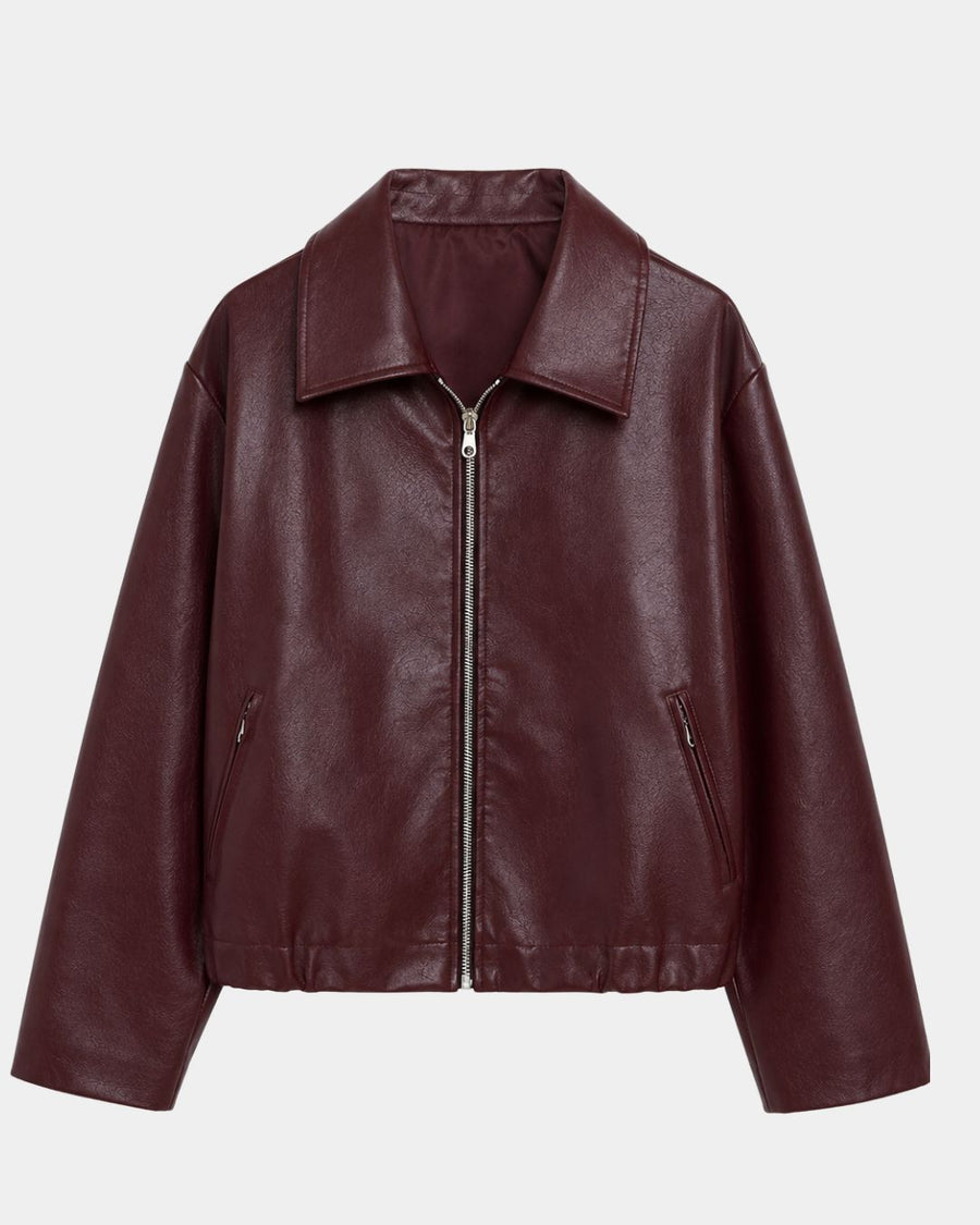 Rosélinea | Chaqueta clásica de piel sintética