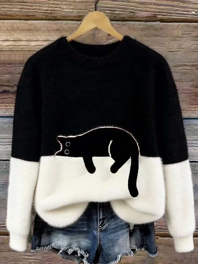 PCP | Suéter Oversize Elegante con Gato Armelle