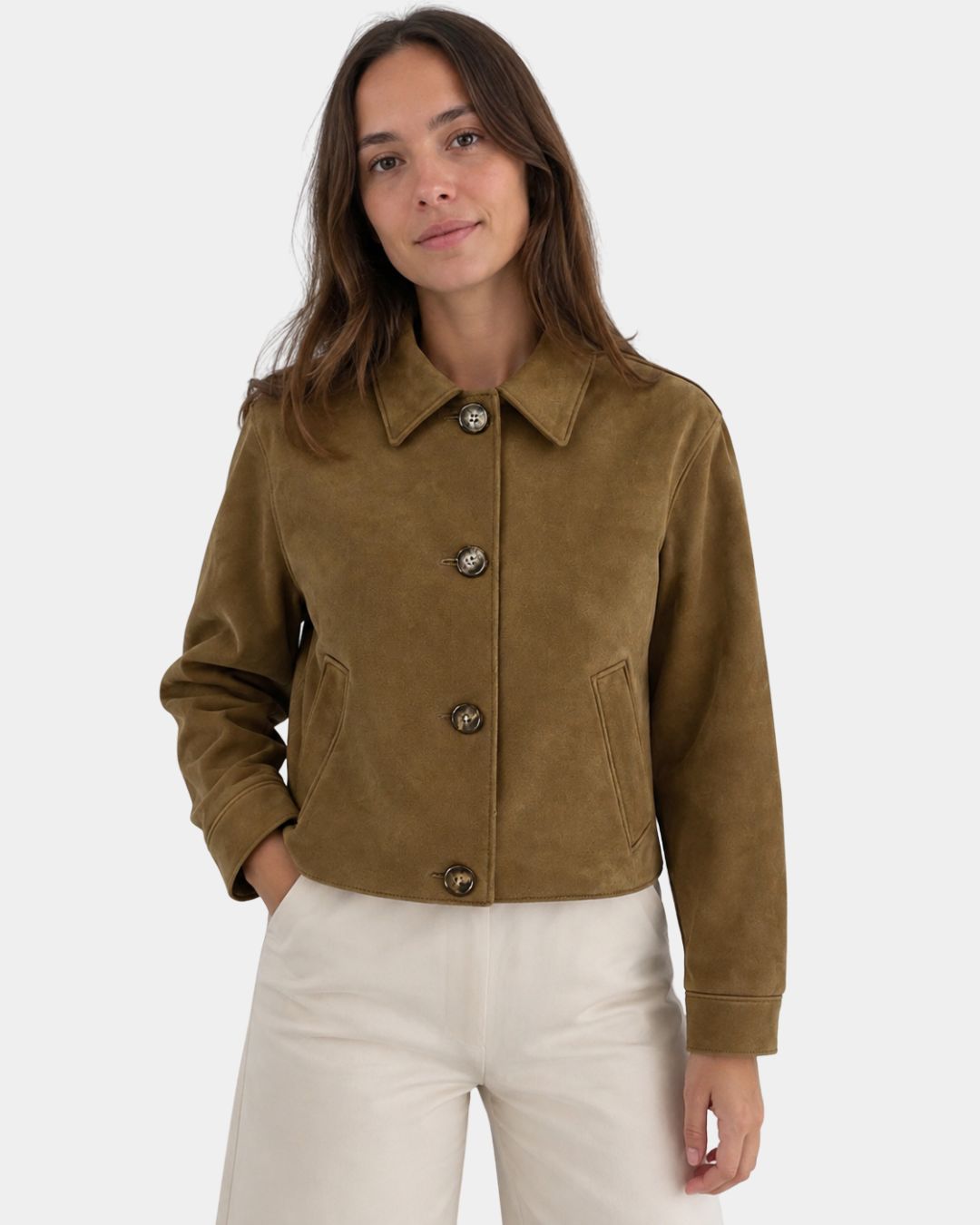 Floréanne | Chaqueta casual elegante con cuello francés y mangas largas