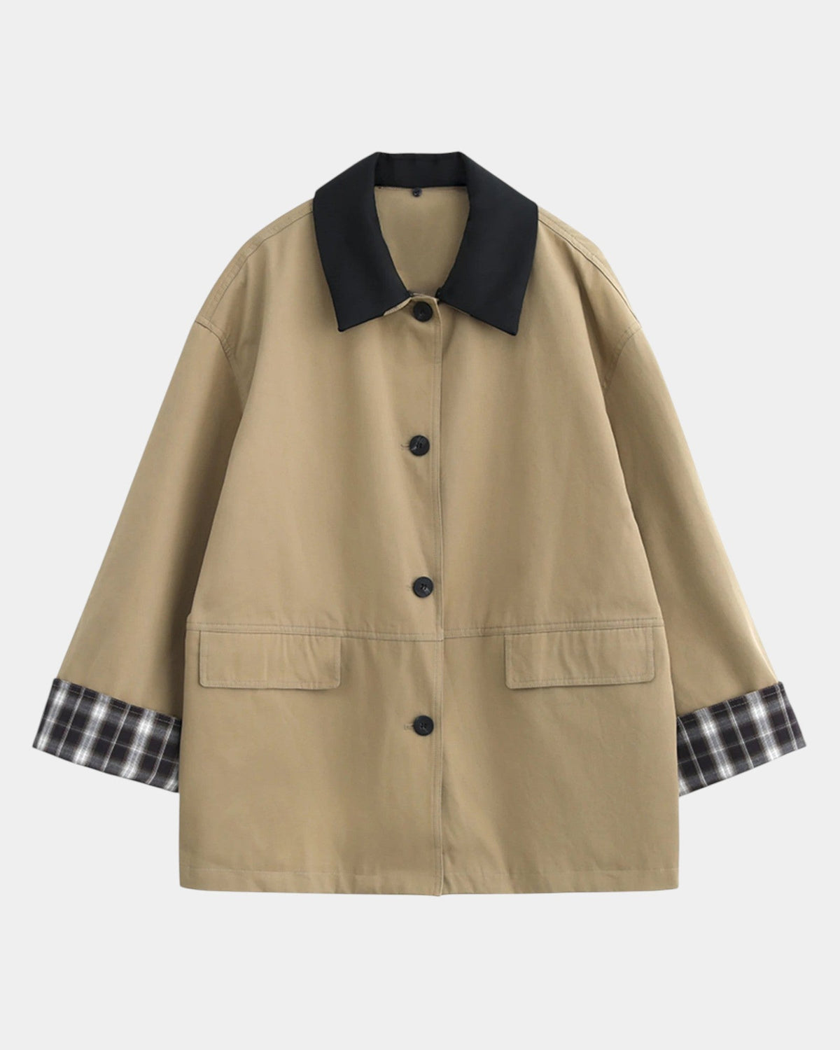 Jasélie | Chaqueta de botones con detalles contrastantes