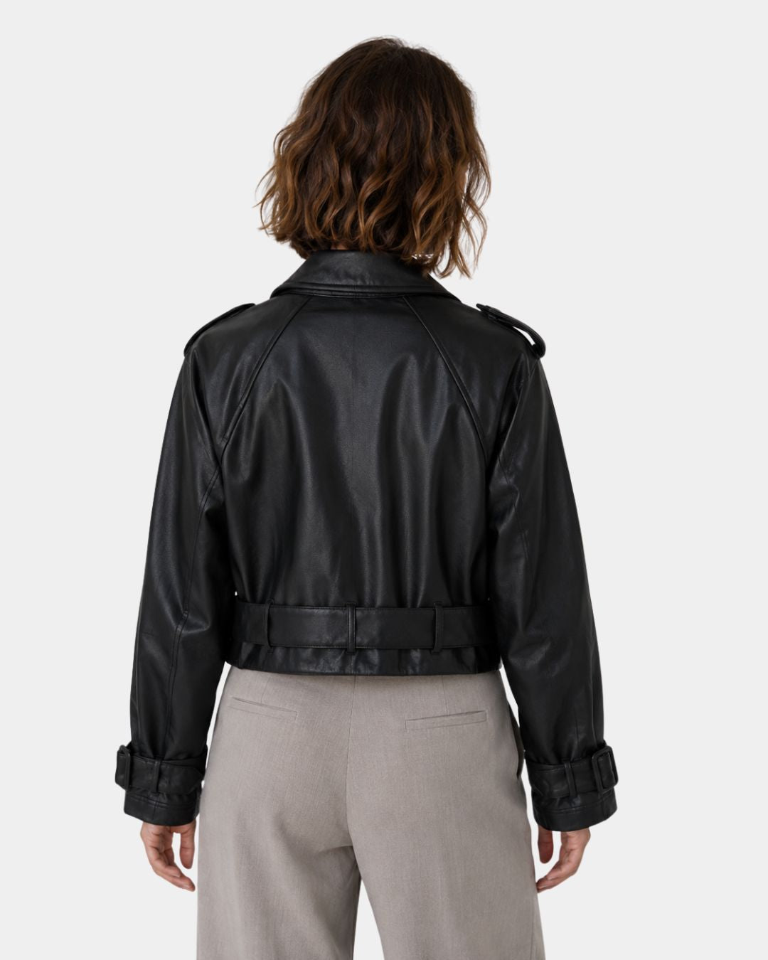 Aigline | Chaqueta trench corta de piel sintética