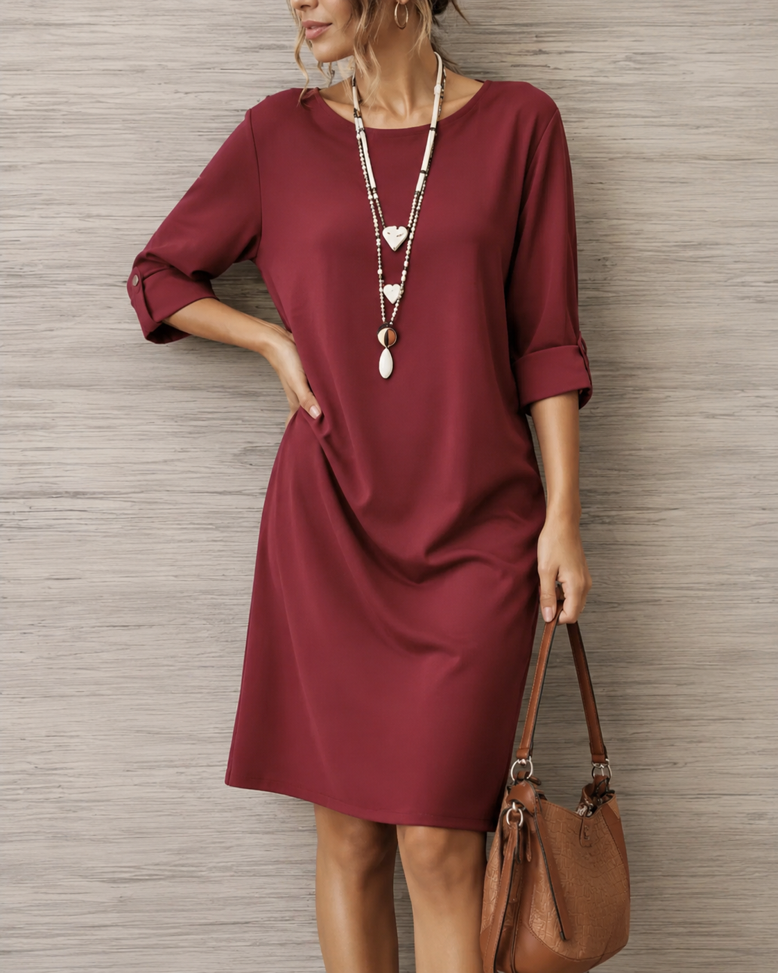 Sabine | Vestido Midi Fluido Efecto Barriga Plana