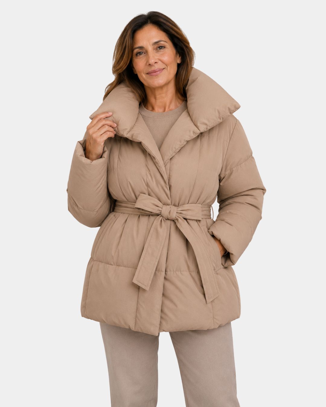 Alixène | Chaqueta acolchada para mujeres con cinturón en la cintura