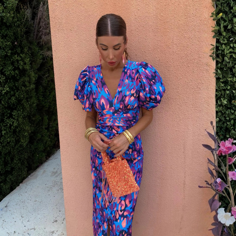 Ainhoa | Vestido Estampado Elegante con Escote en V