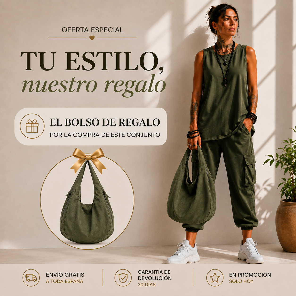 Noelia | Conjunto casual de confort urbano + bolsa gratis