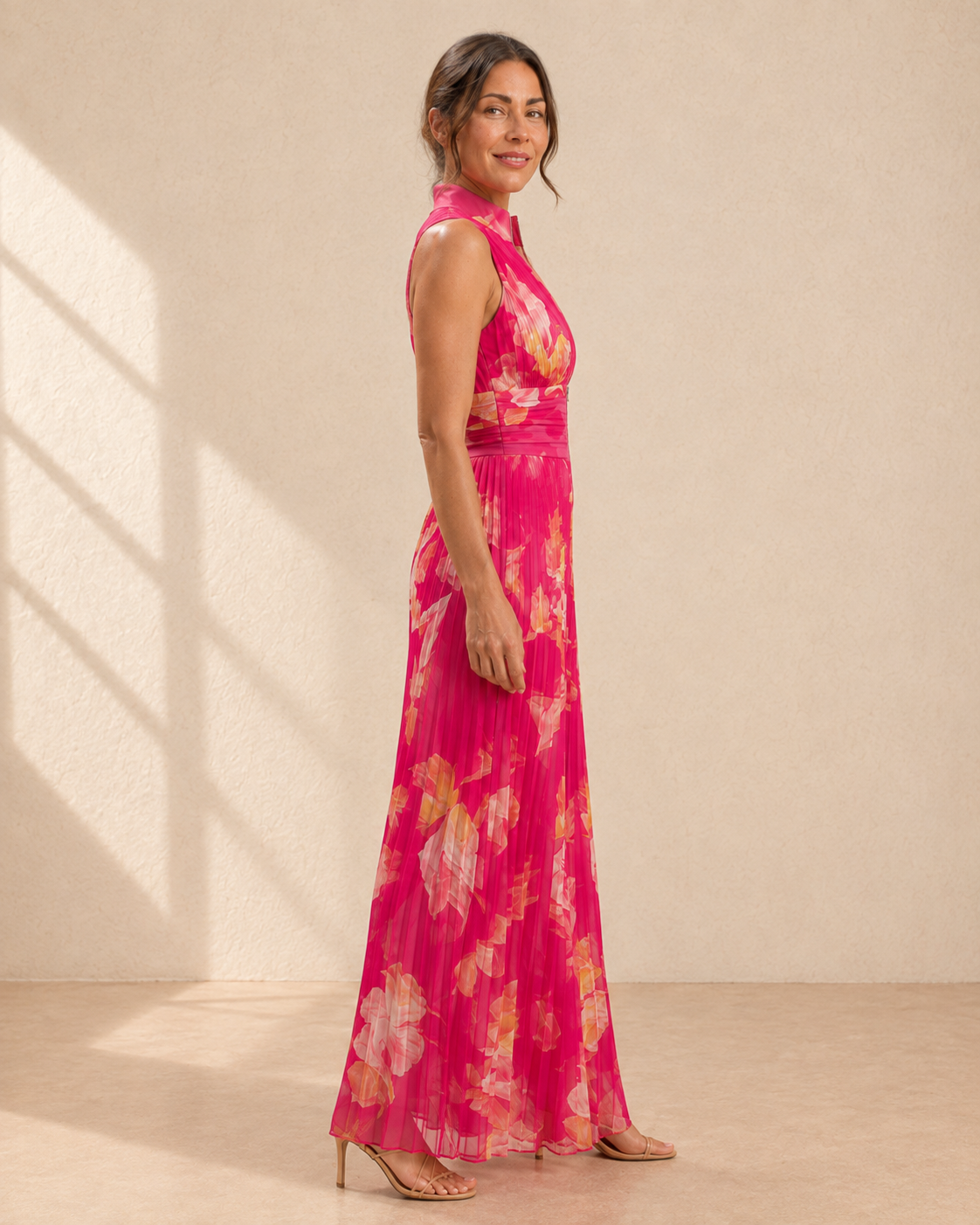 Leila | Mono plisado floral fucsia™
