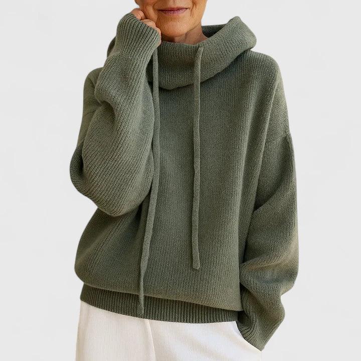 Marie | Suéter Acolchado con Cuello Alto y Capucha