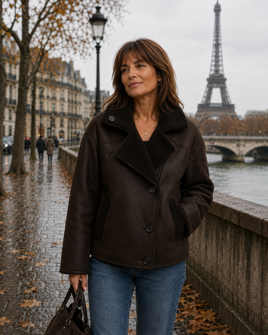 Délianne | Chaqueta de cuero vintage