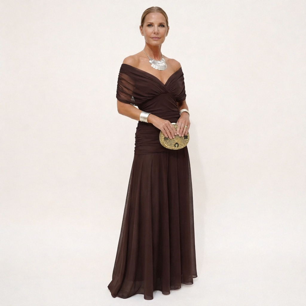 Eli Luna| Vestido Floral largo con Escote en V