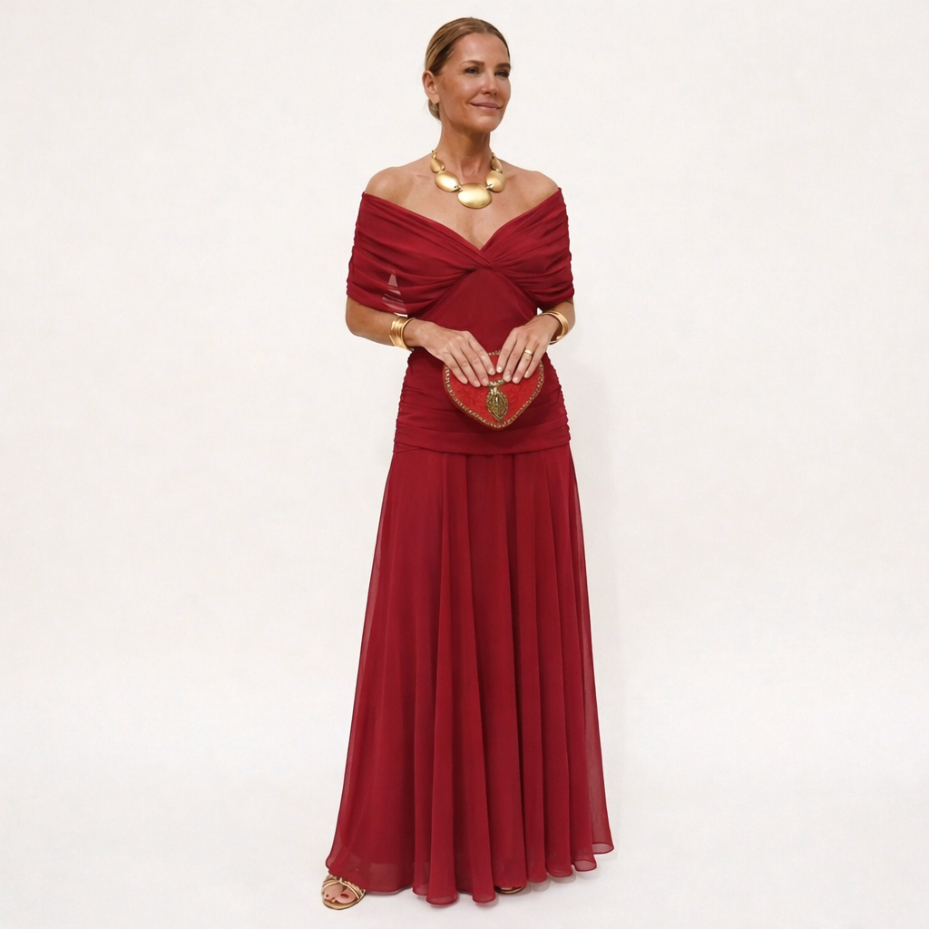 Eli Luna| Vestido Floral largo con Escote en V