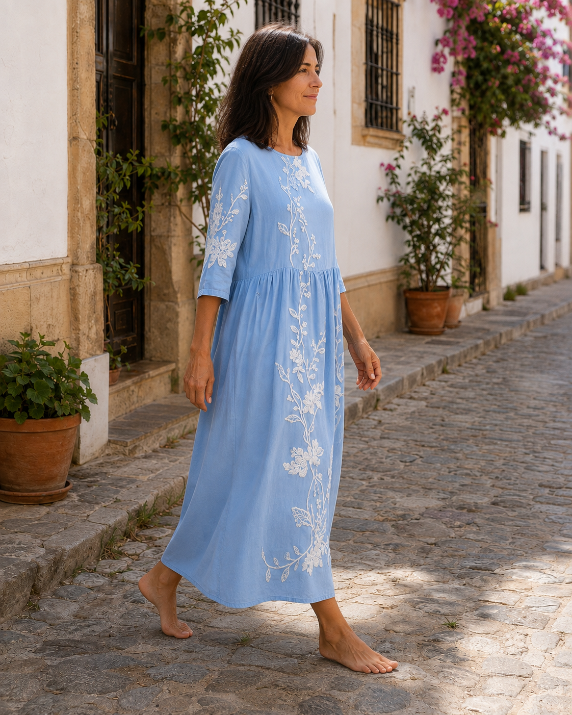 Vestido casual de mujer con estampado floral