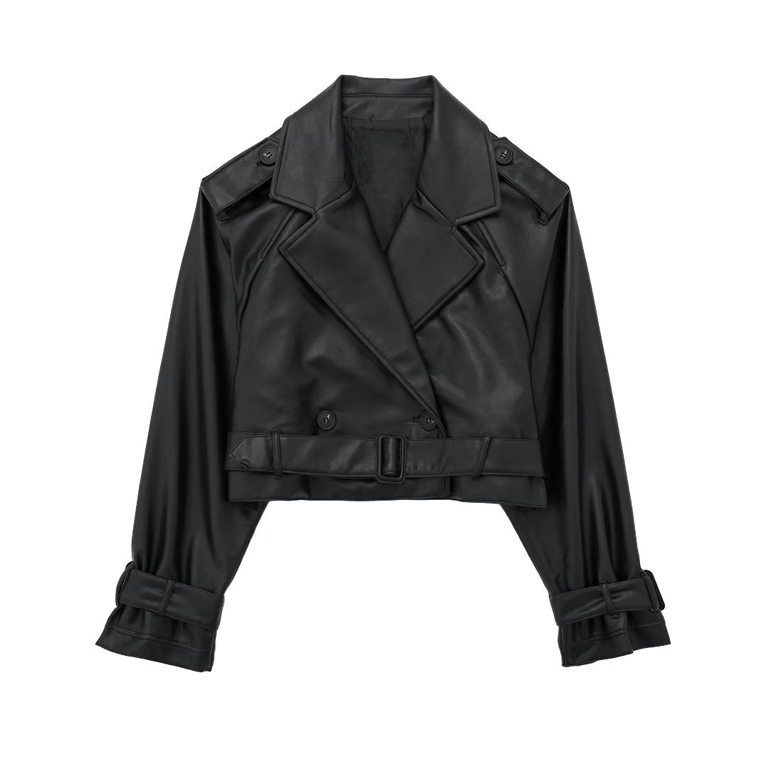 Aigline | Chaqueta trench corta de piel sintética