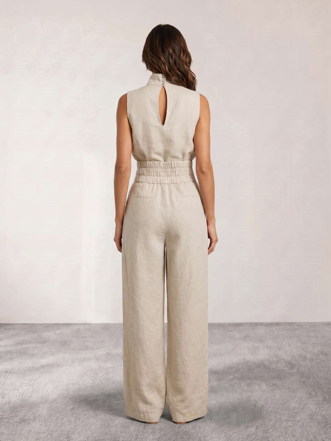 Fluid jumpsuit with turtleneck