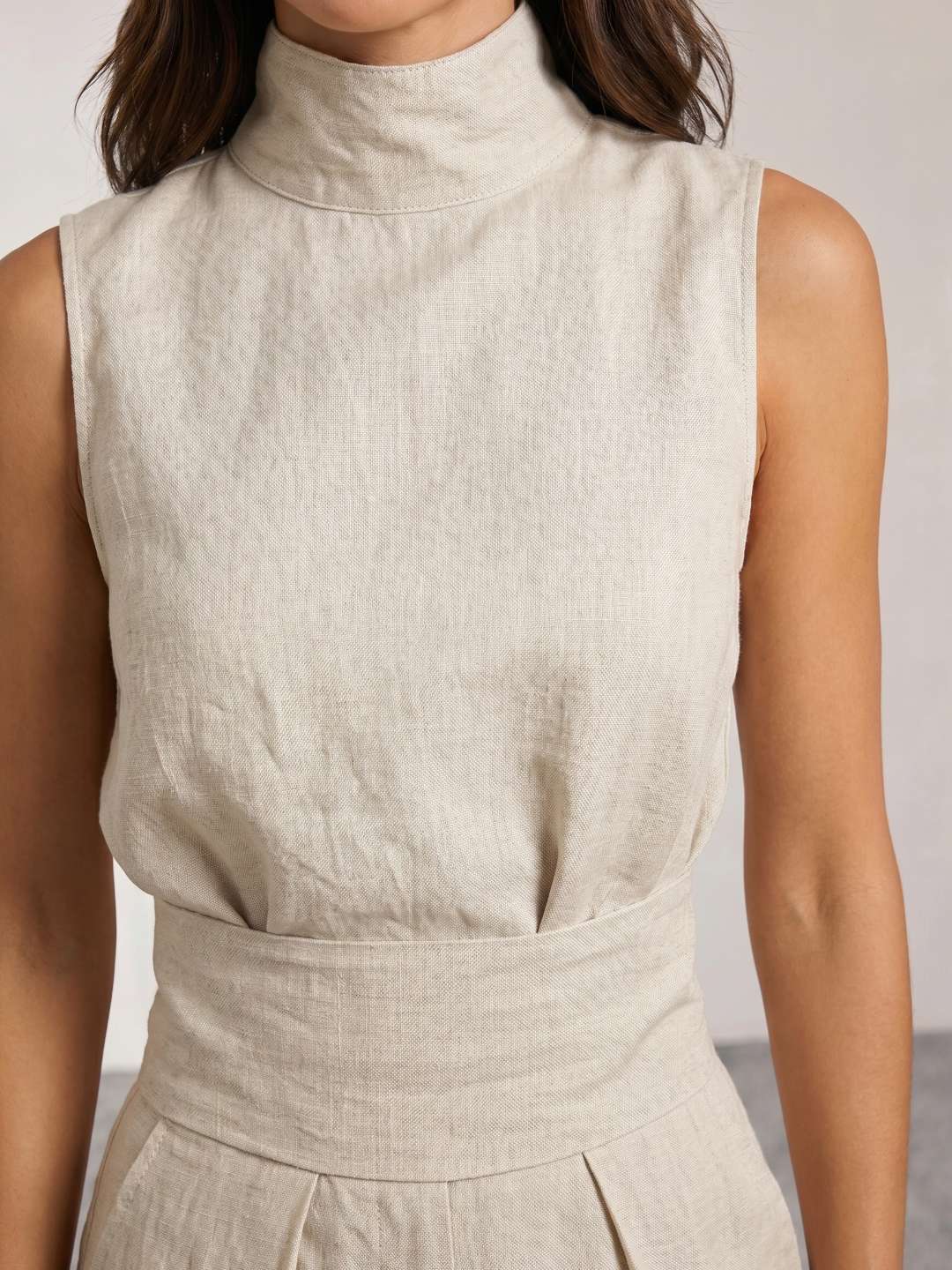 Fluid jumpsuit with turtleneck