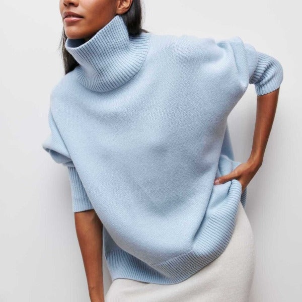 Mylène | Suéter de Cuello Alto Oversize de Algodón