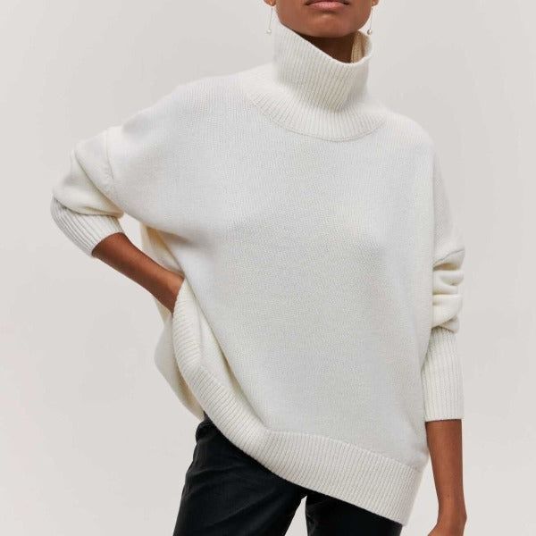 Mylène | Suéter de Cuello Alto Oversize de Algodón