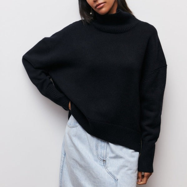 Mylène | Suéter de Cuello Alto Oversize de Algodón