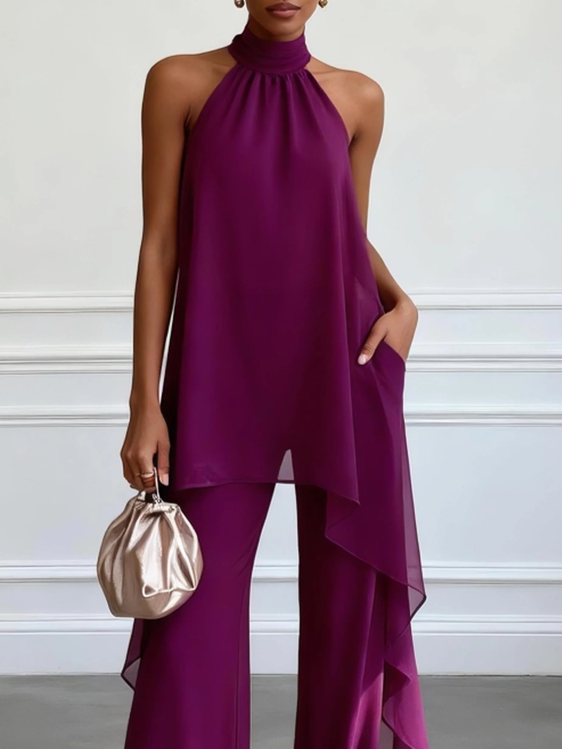 SEMME | ELEGANTE CONJUNTO HALTER PARA MUJER