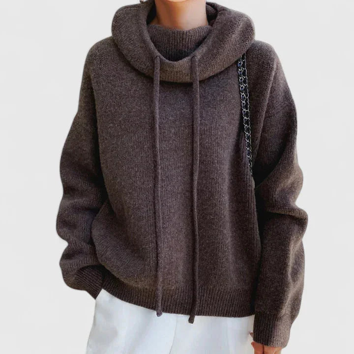 Marie | Suéter Acolchado con Cuello Alto y Capucha