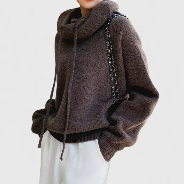 Marie | Suéter Acolchado con Cuello Alto y Capucha