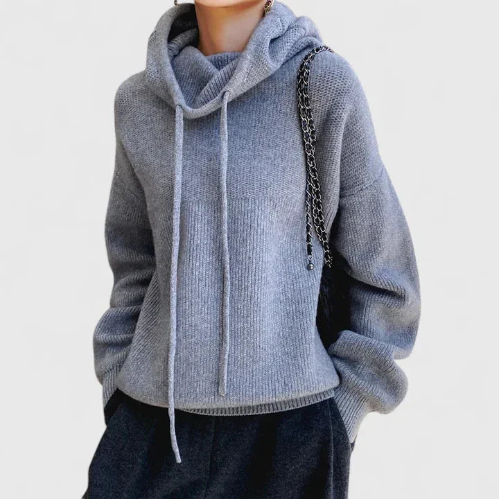 Marie | Suéter Acolchado con Cuello Alto y Capucha