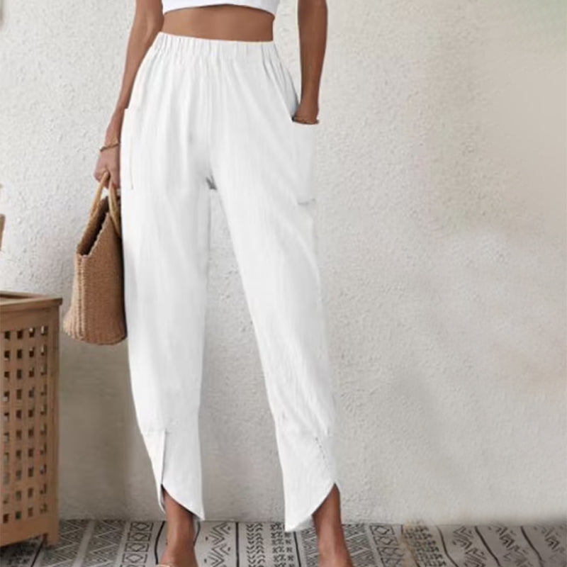 Essari - Pantalones con Dobladillo Deshilachado