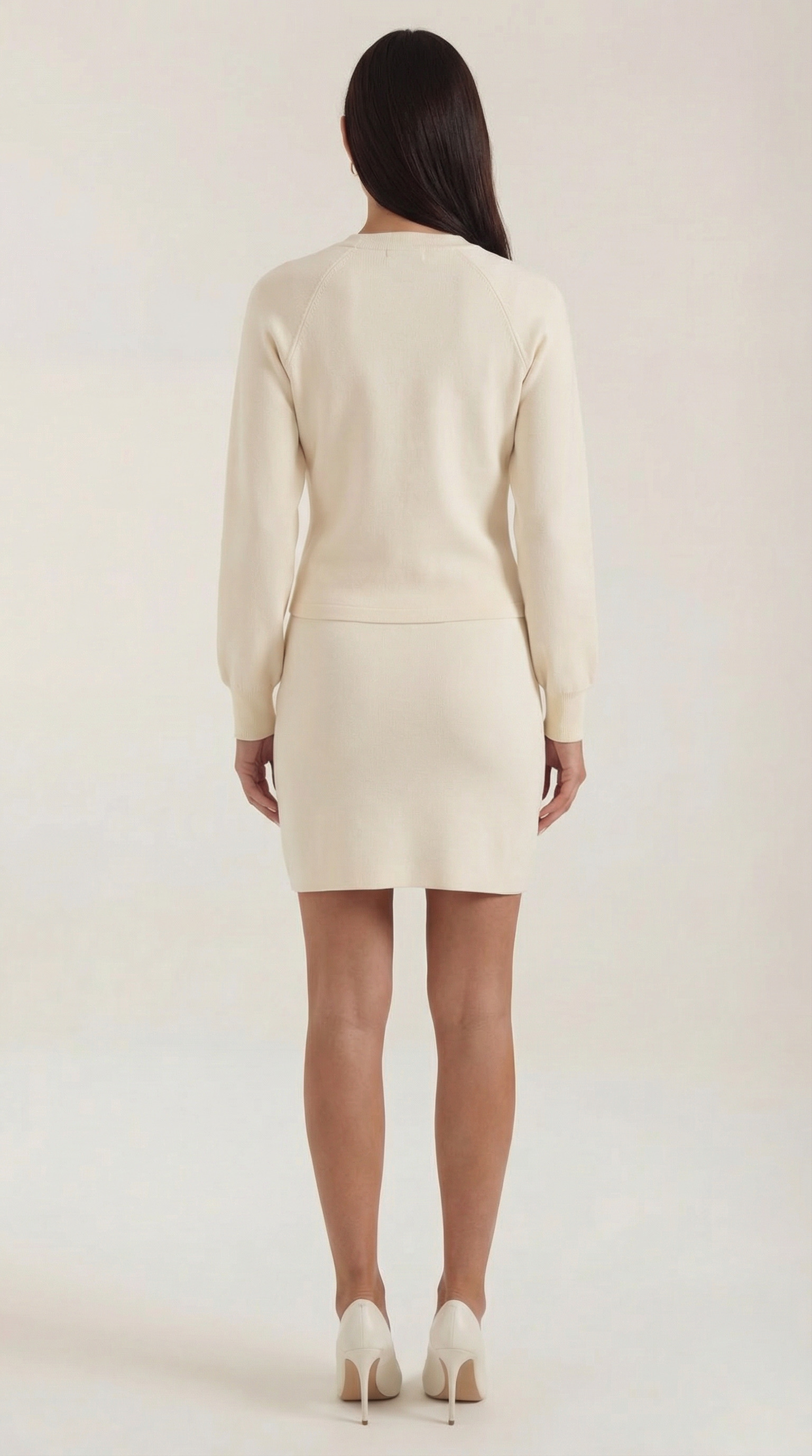 Carrie button-front cardigan and skirt set