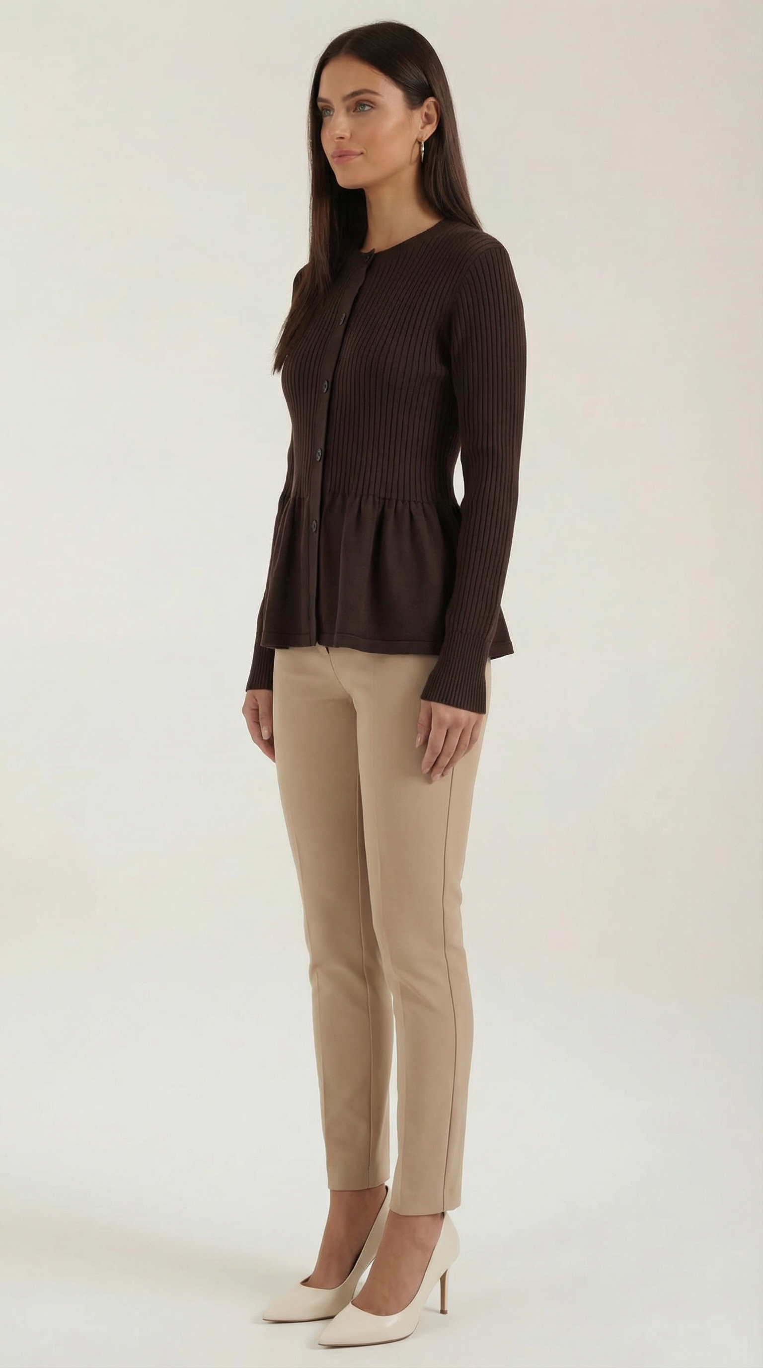 Diana Ruffled Button Cardigan