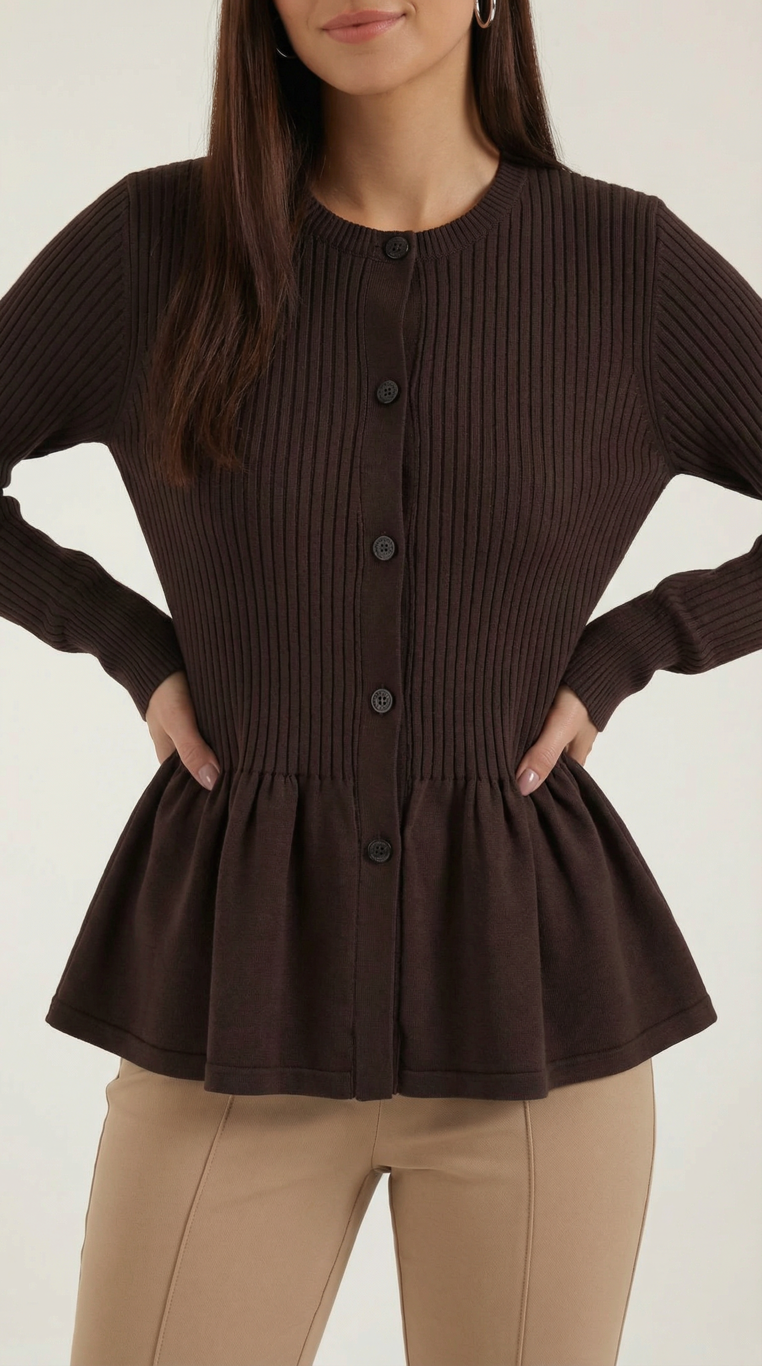 Diana Ruffled Button Cardigan