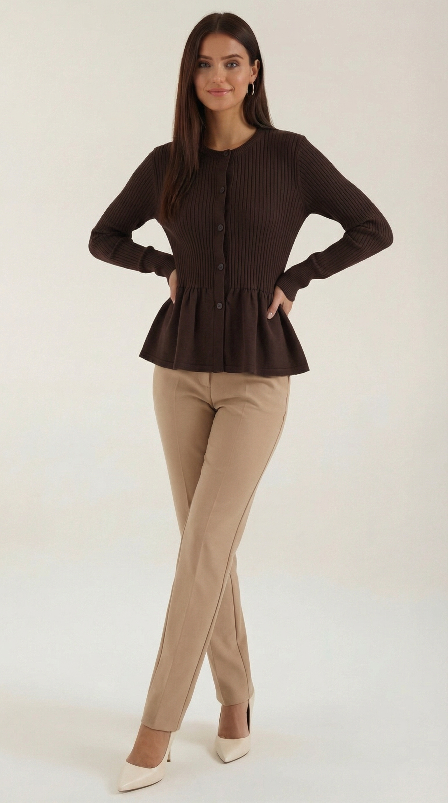 Diana Ruffled Button Cardigan