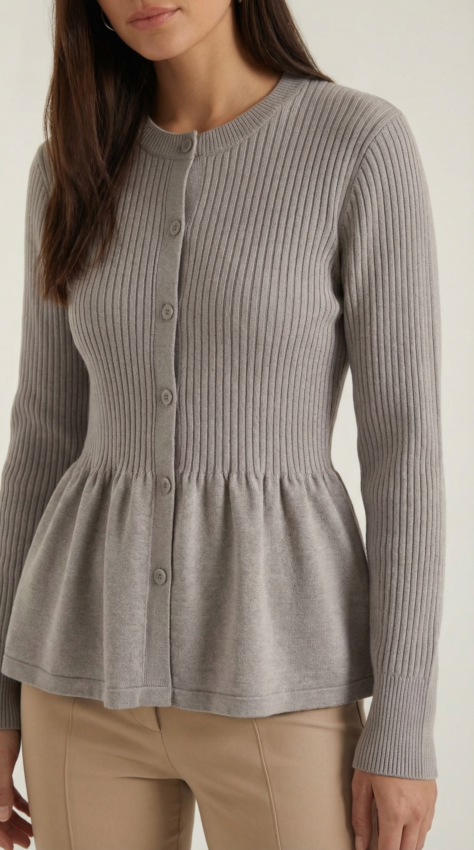 Diana Ruffled Button Cardigan