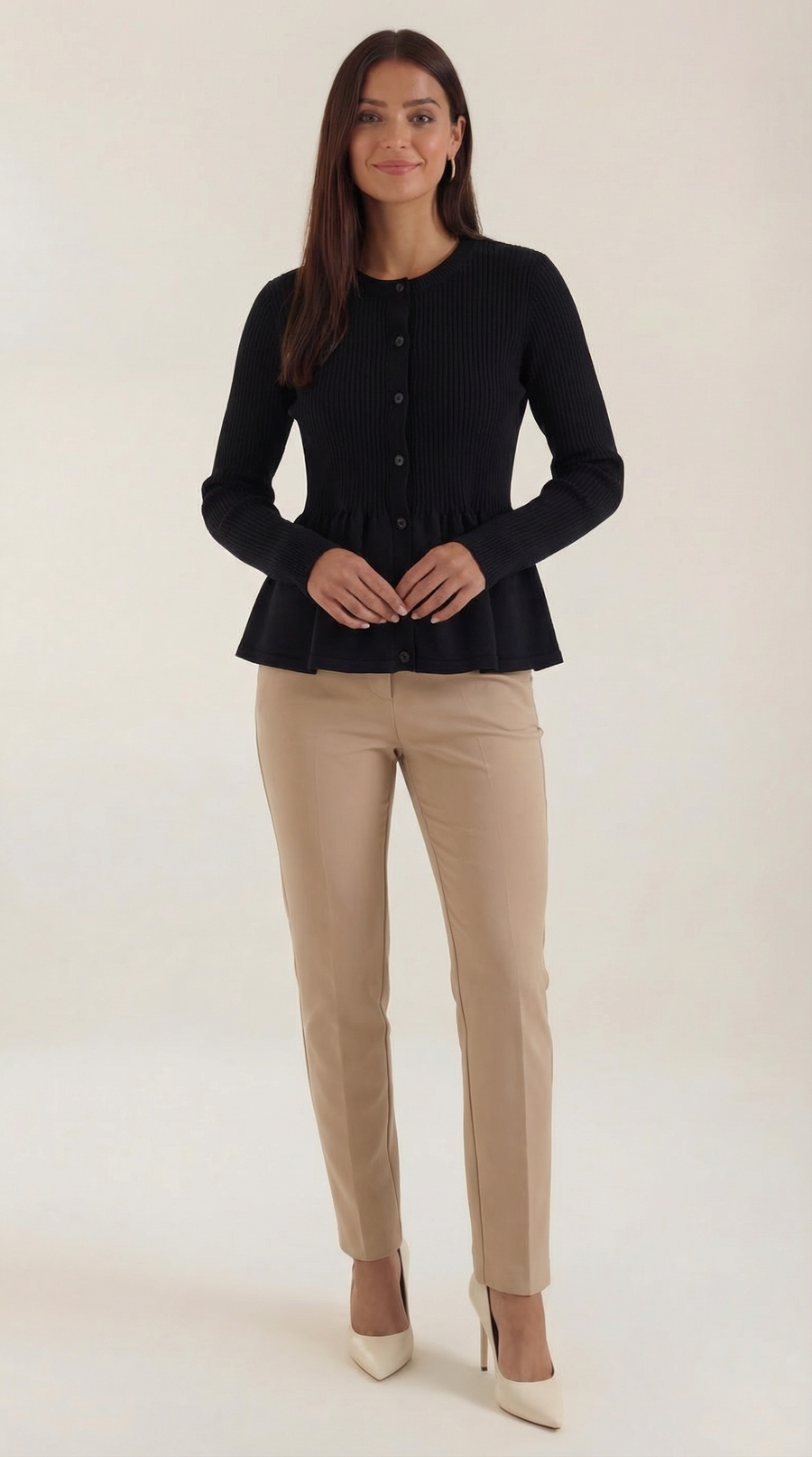 Diana Ruffled Button Cardigan