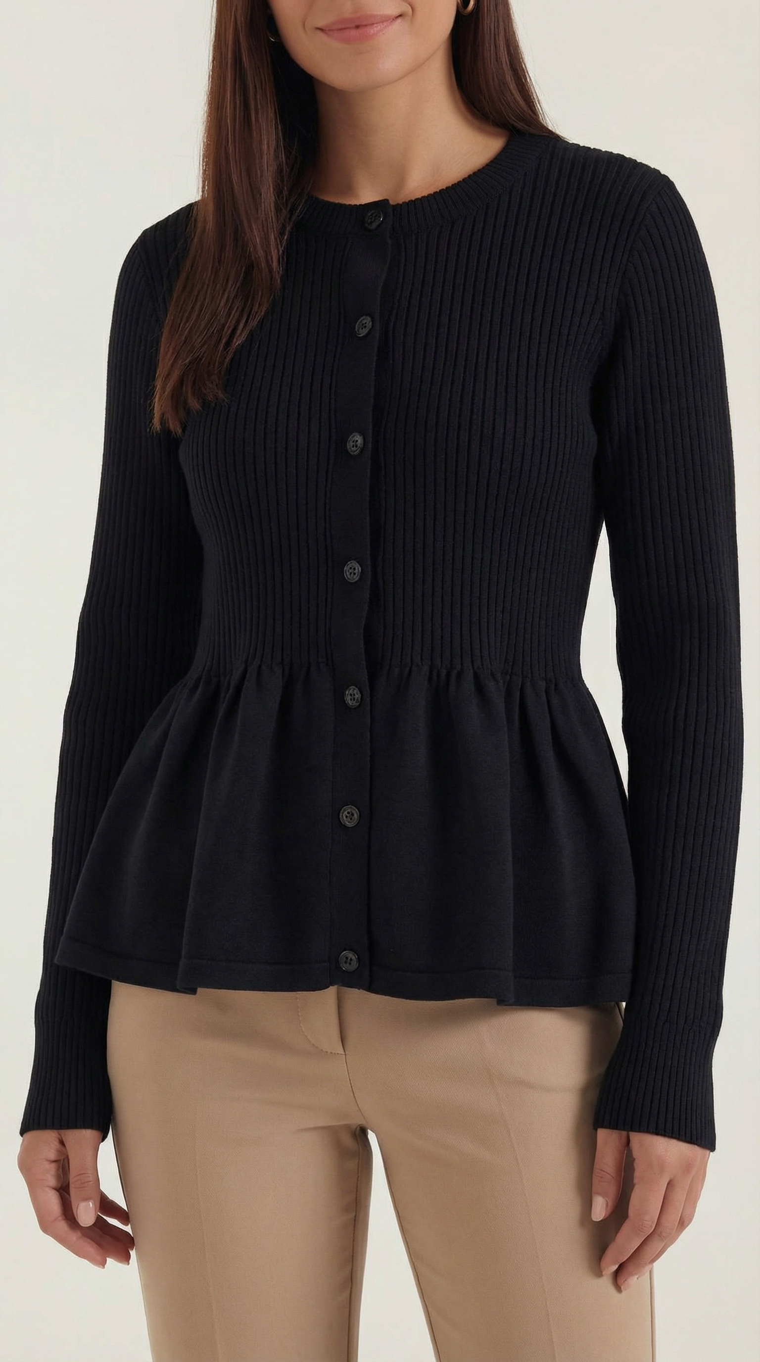 Diana Ruffled Button Cardigan