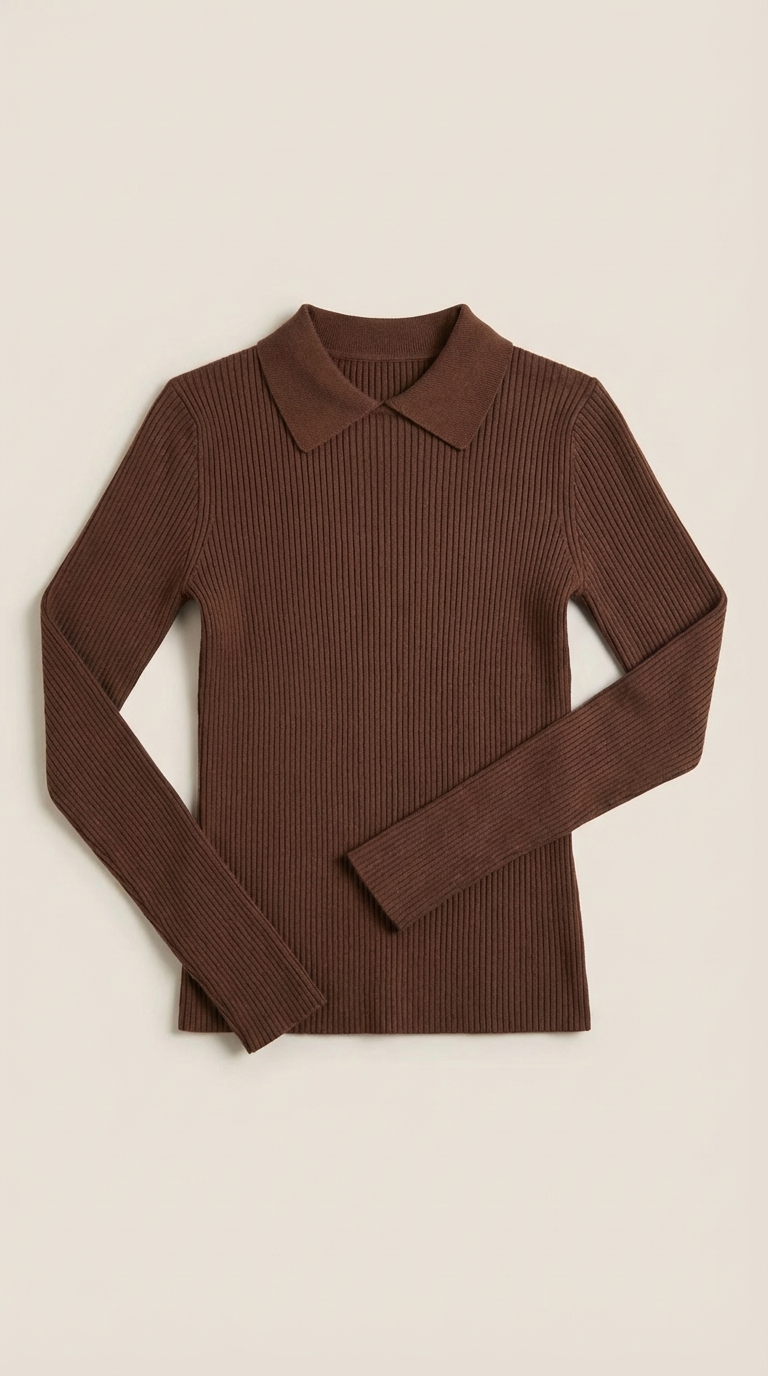 Gail long-sleeved wool sweater with collar