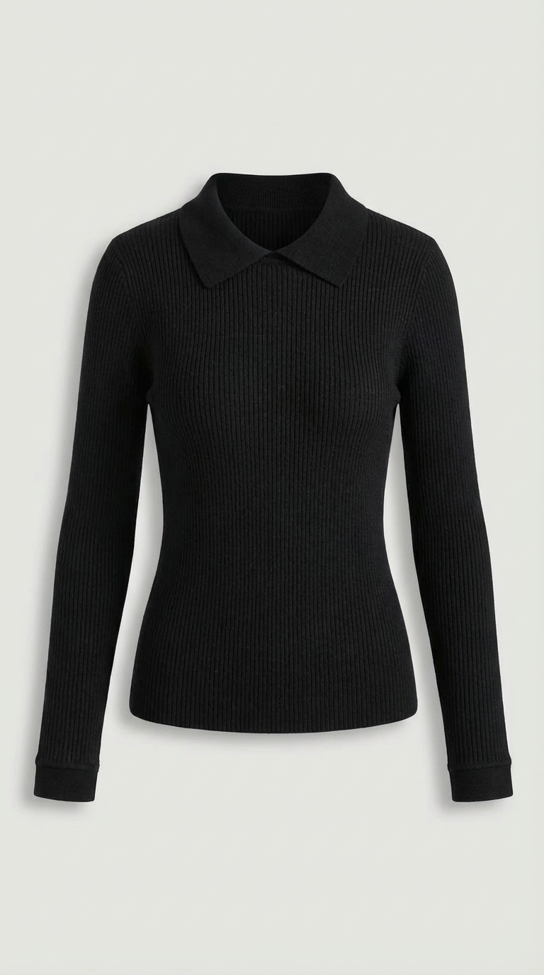 Gail long-sleeved wool sweater with collar