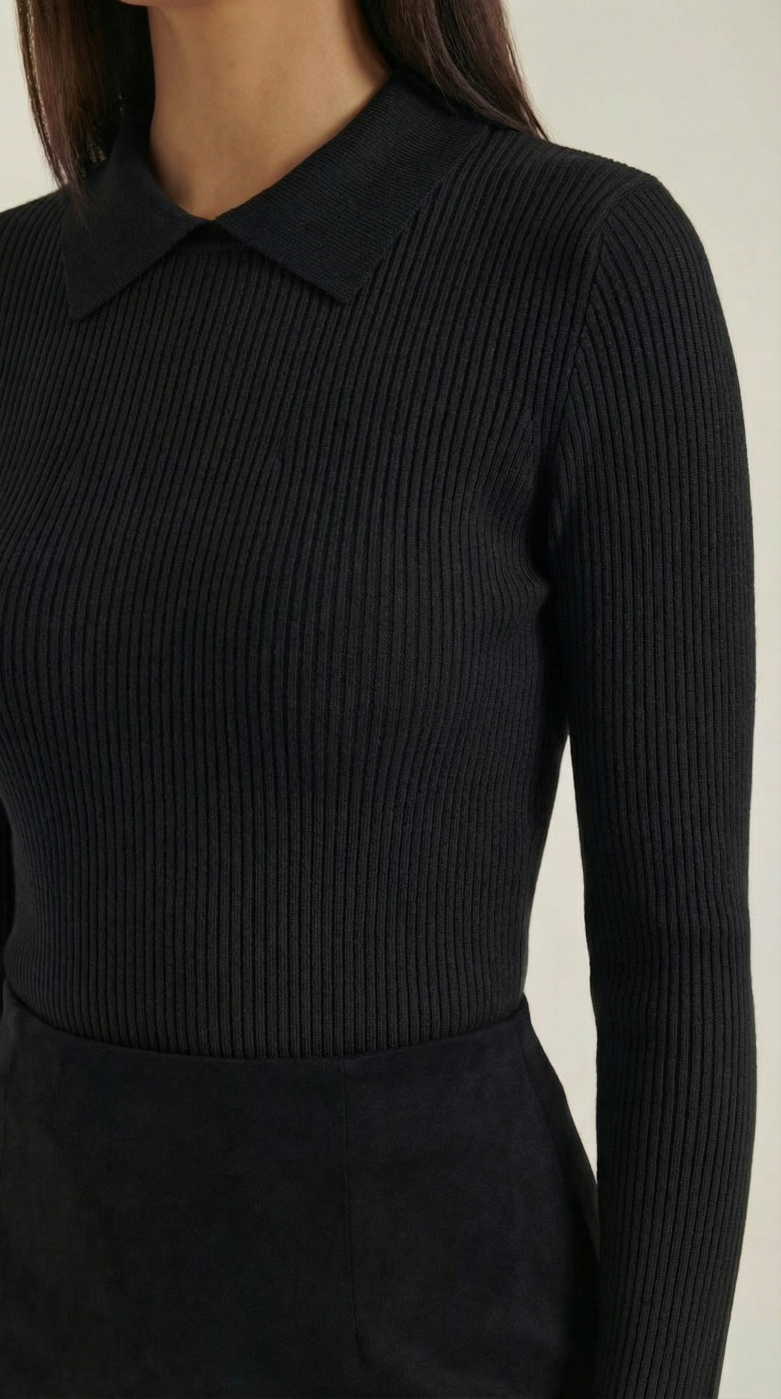 Gail long-sleeved wool sweater with collar
