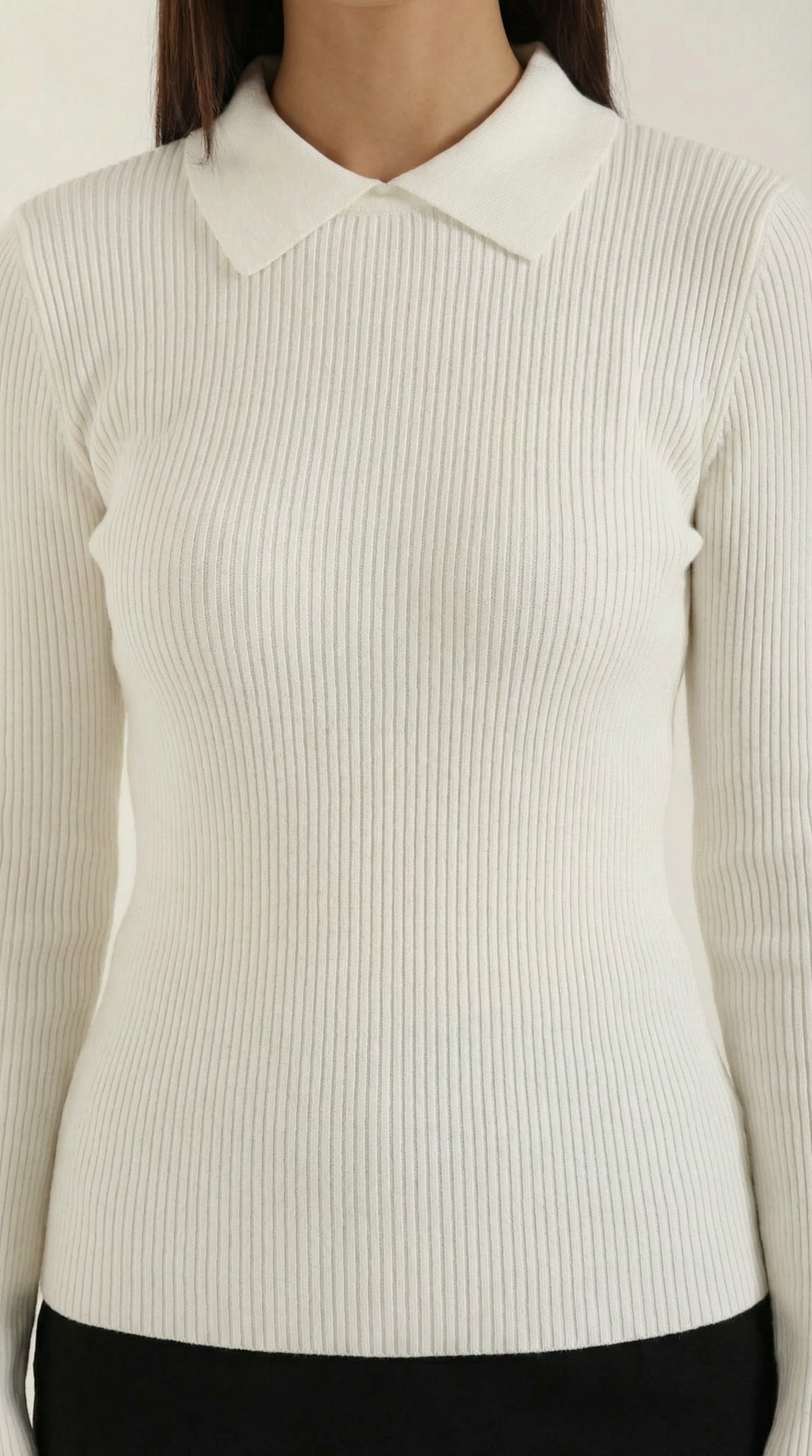 Gail long-sleeved wool sweater with collar