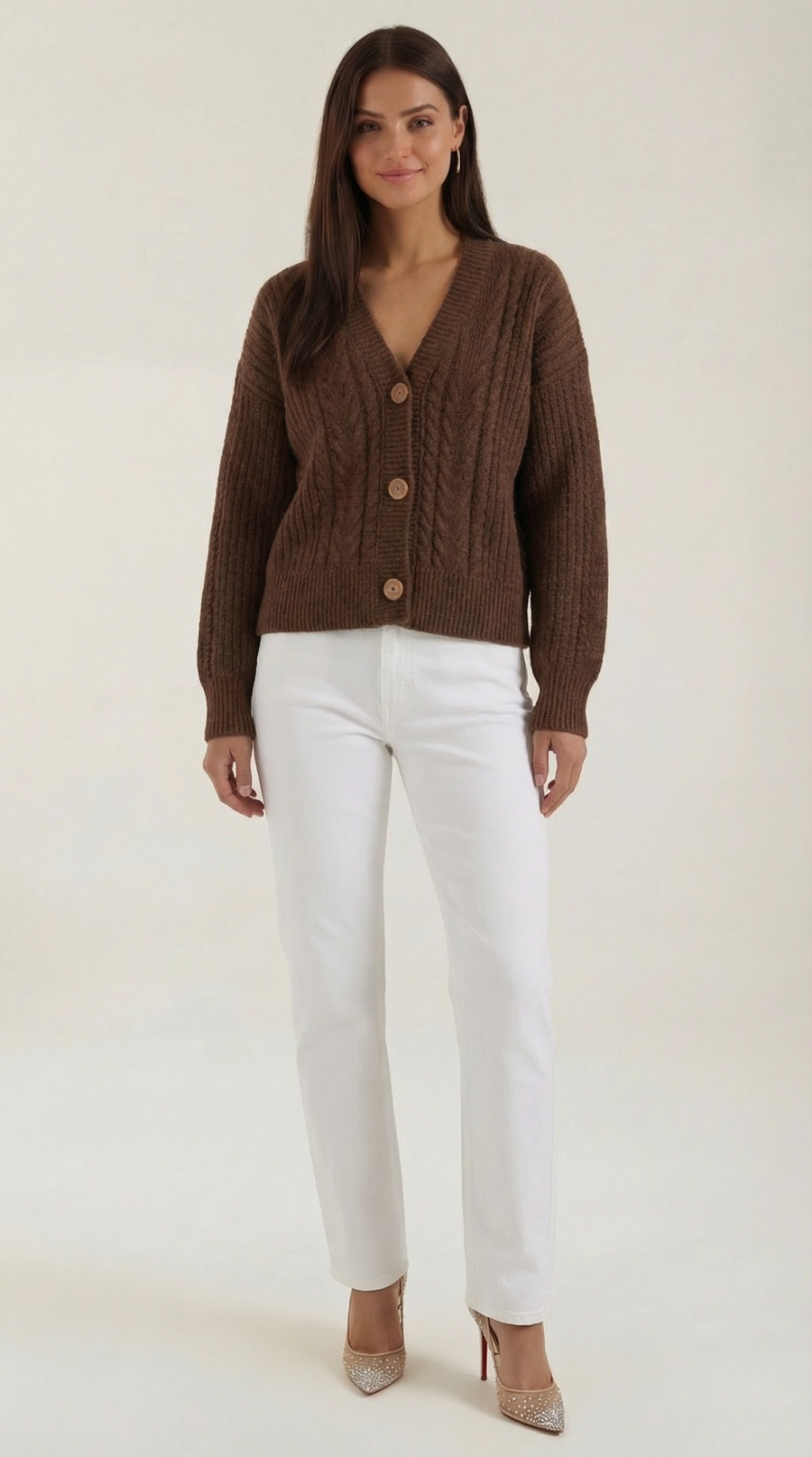 'Janet' Oversized Cable-Knit Sweater
