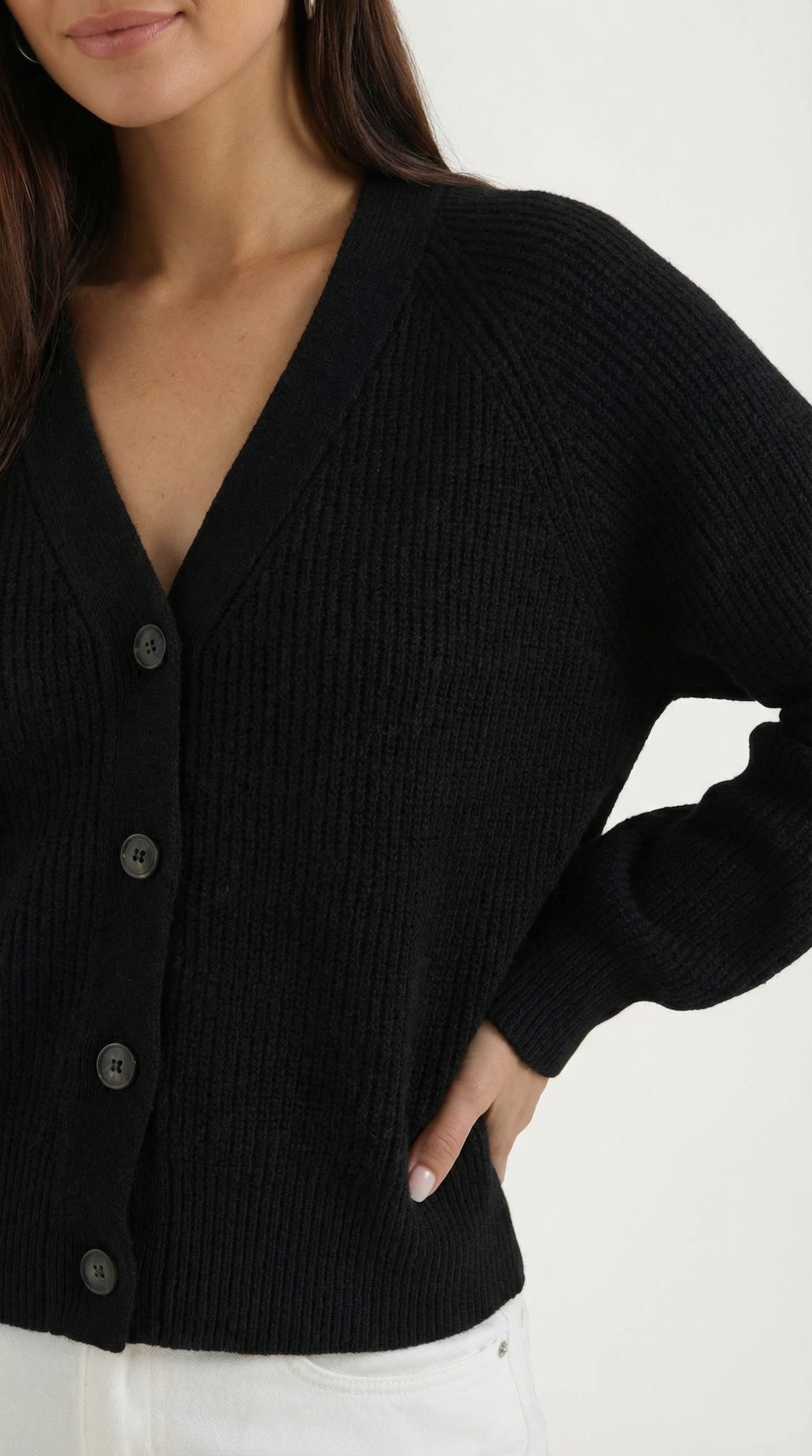 Jessica V-neck button-up cardigan
