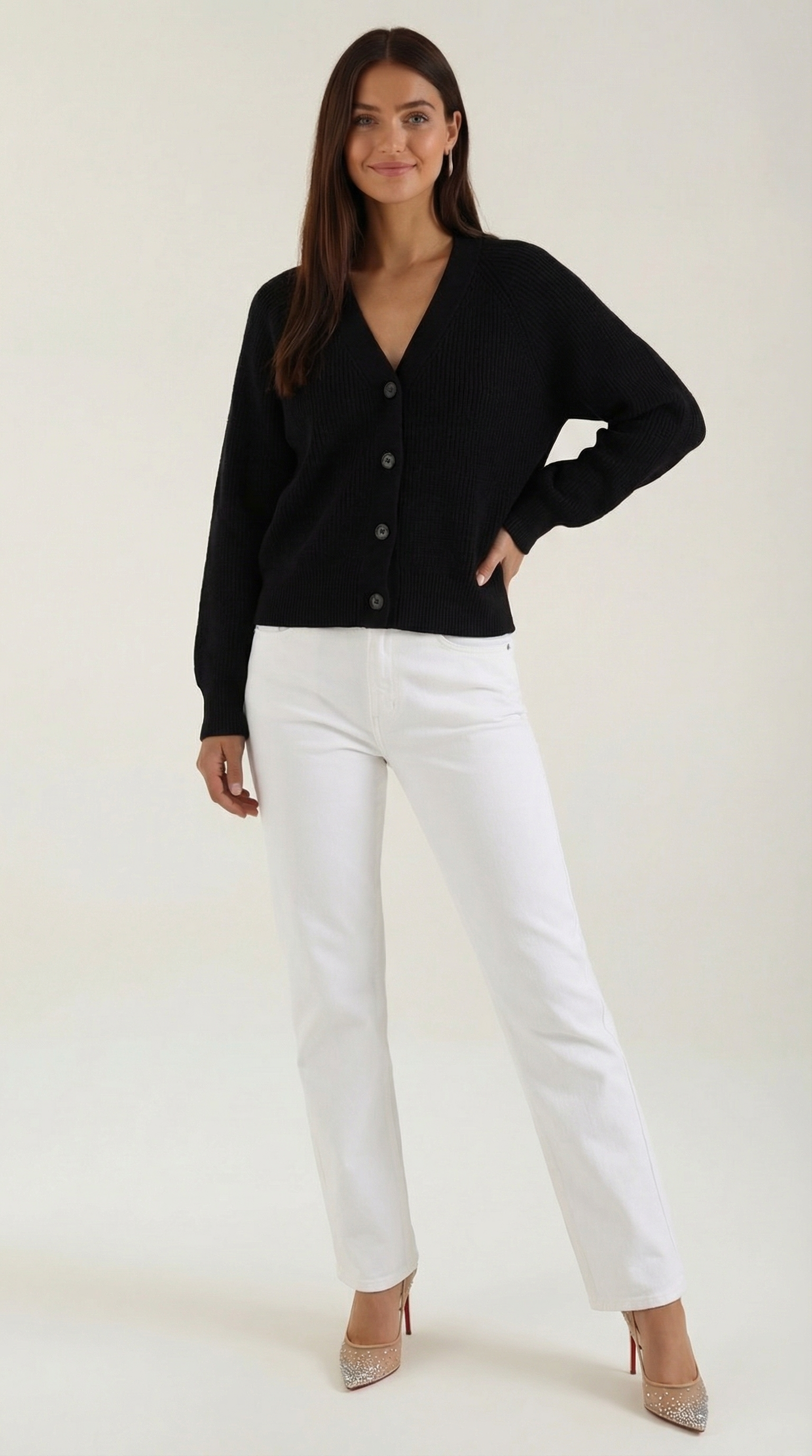 Jessica V-neck button-up cardigan