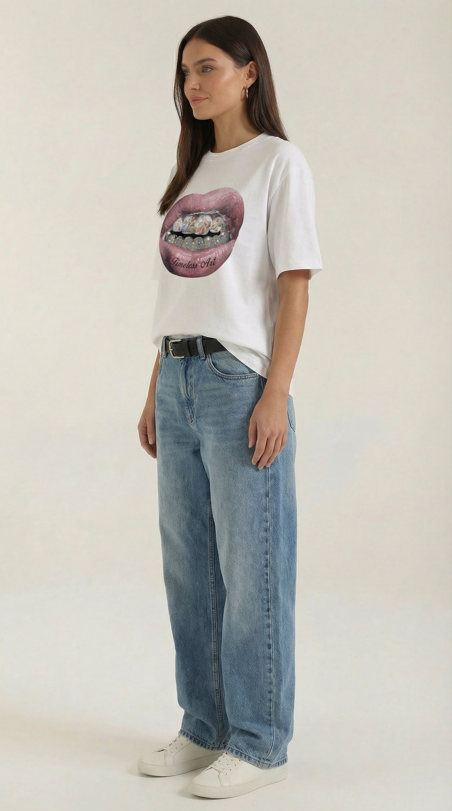 'Natalia' Oversized T-Shirt with Graphic Design