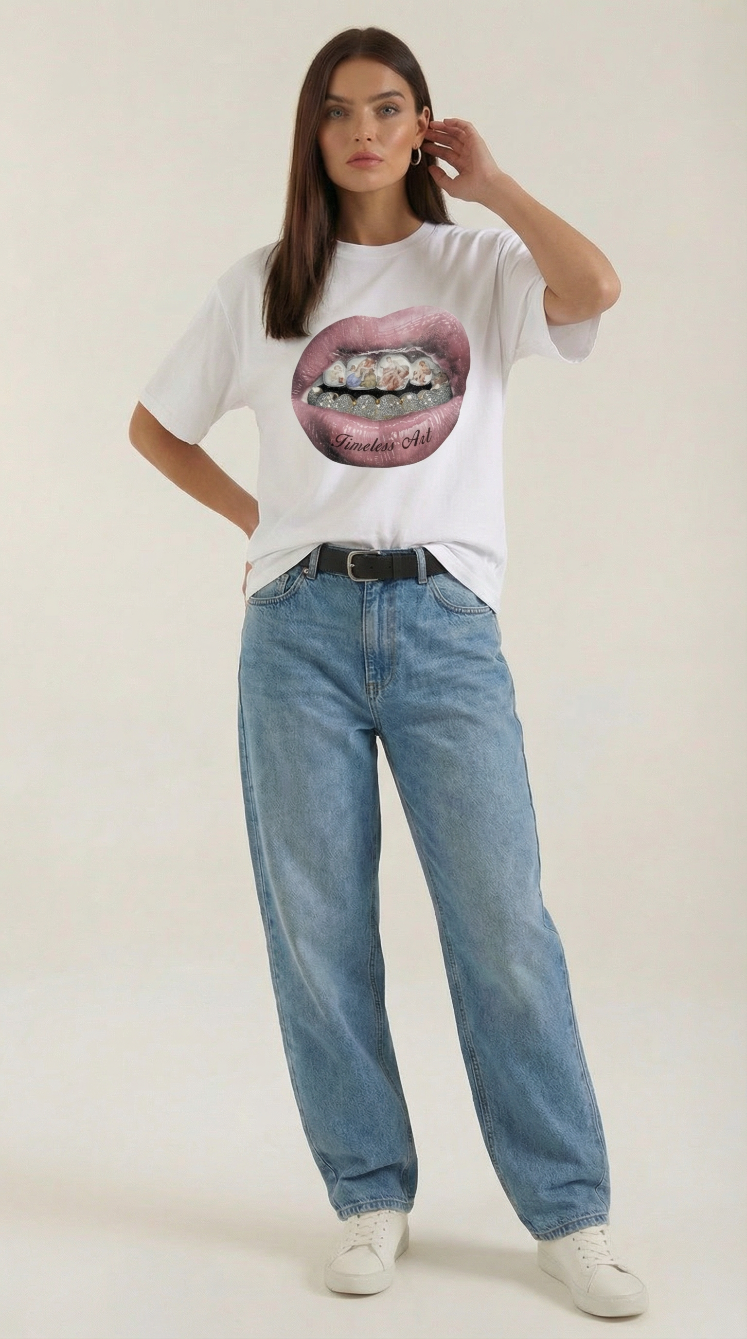 'Natalia' Oversized T-Shirt with Graphic Design