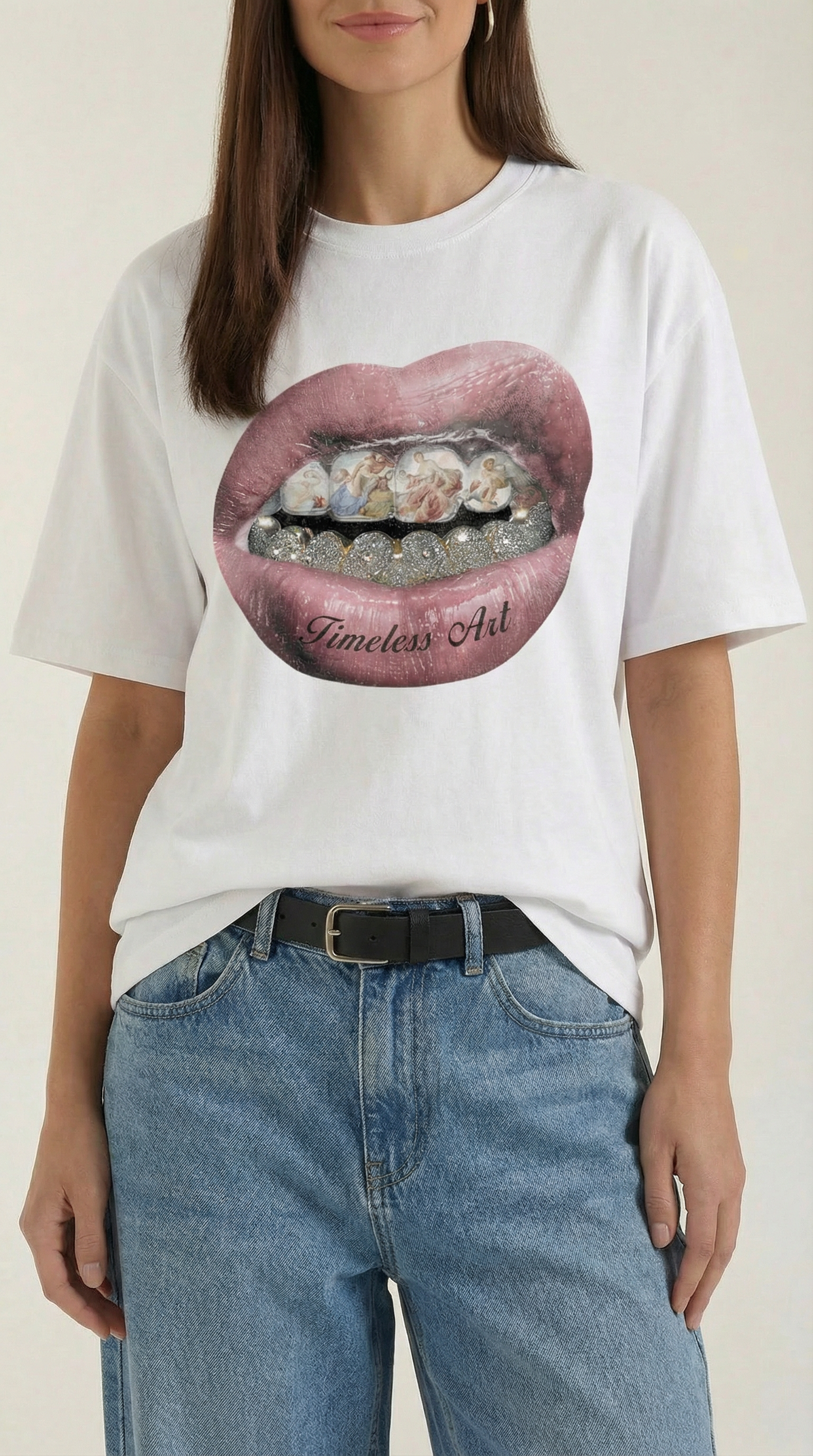 'Natalia' Oversized T-Shirt with Graphic Design