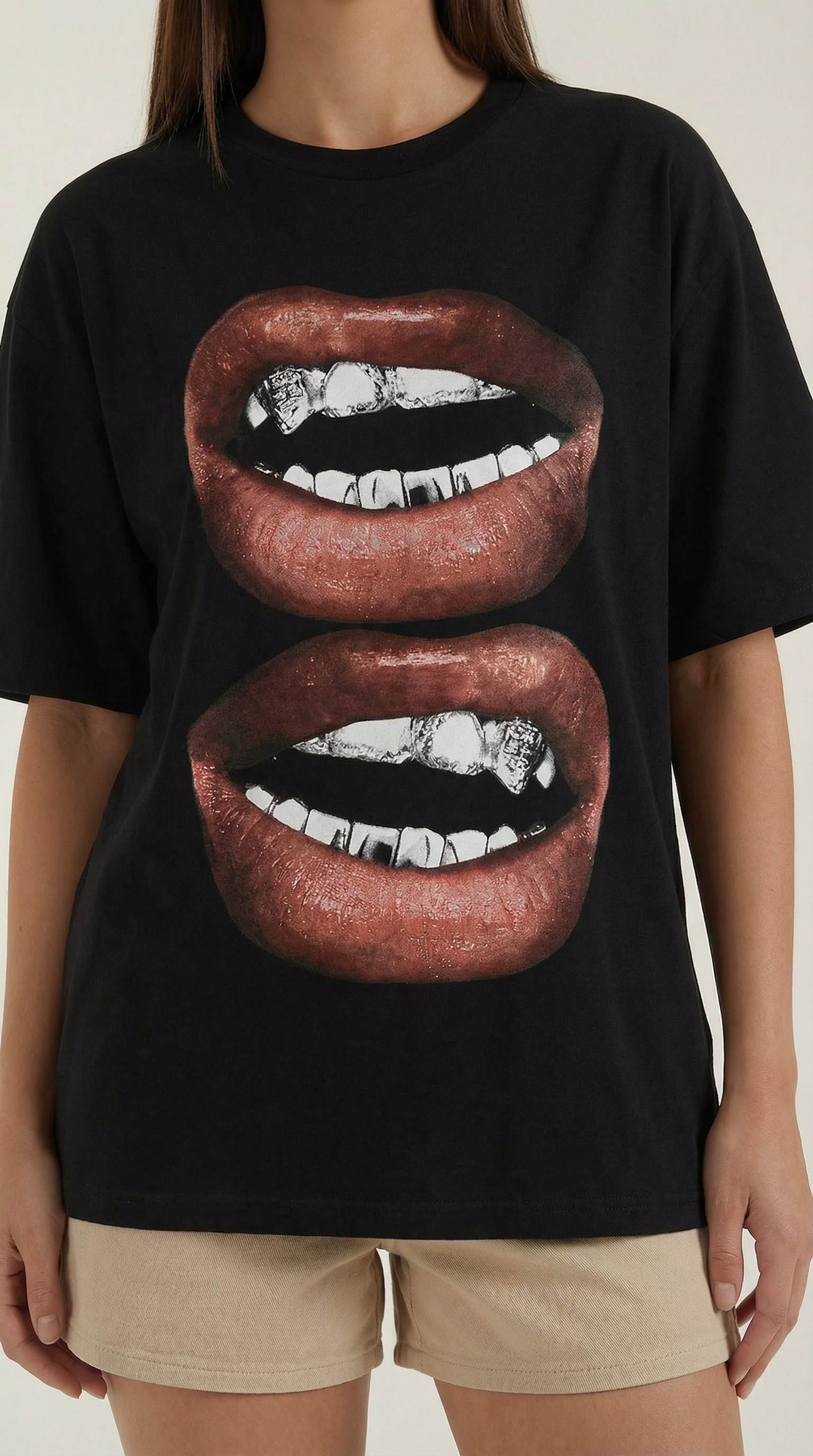 'Natalia' Oversized T-Shirt with Graphic Design