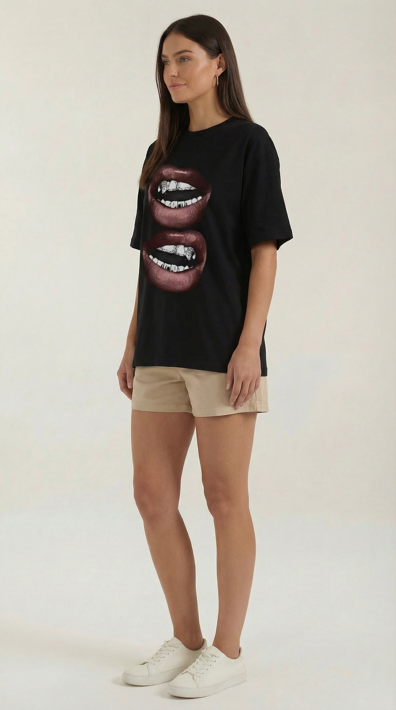 'Natalia' Oversized T-Shirt with Graphic Design