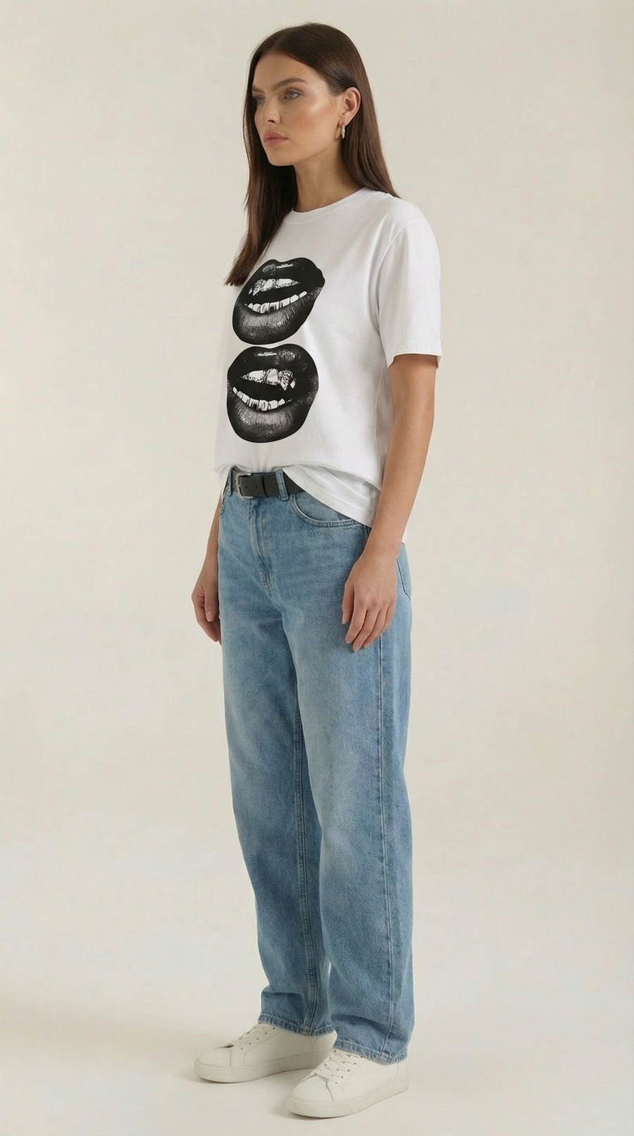 'Natalia' Oversized T-Shirt with Graphic Design