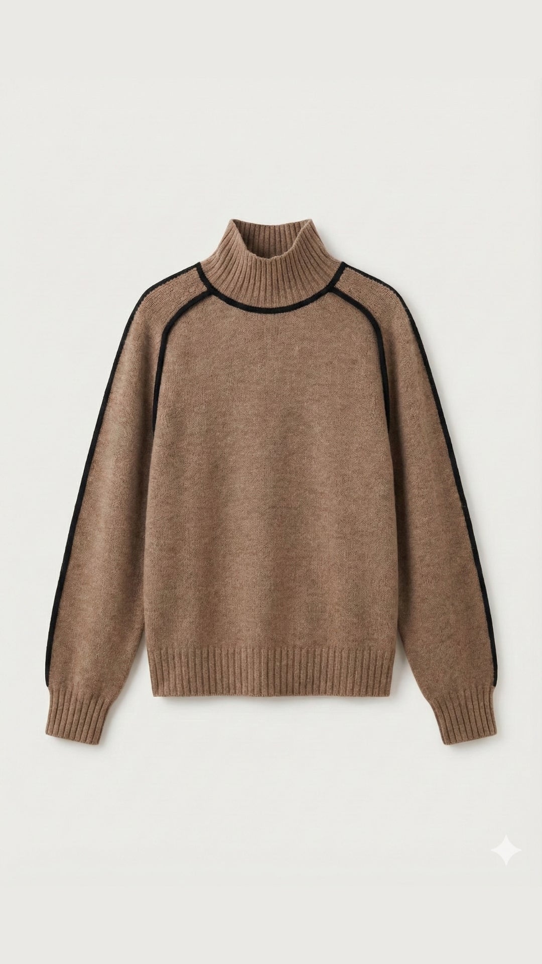 High-neck sweater with contrast detailing